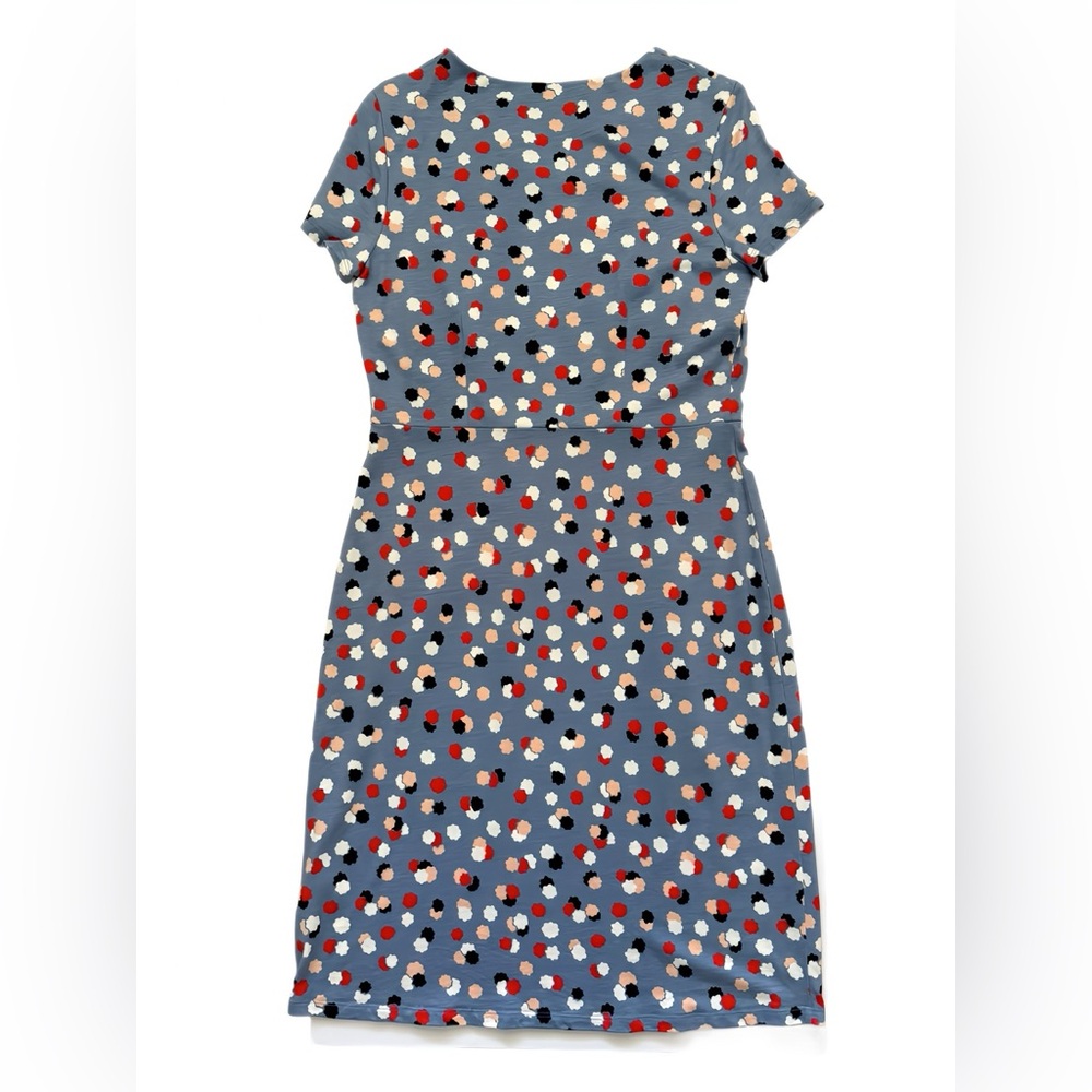 Boden Emory Jersey Polka Dot Periwinkle Blue, Red & White Knee Length Dress Sz 8 - Picture 11 of 11
